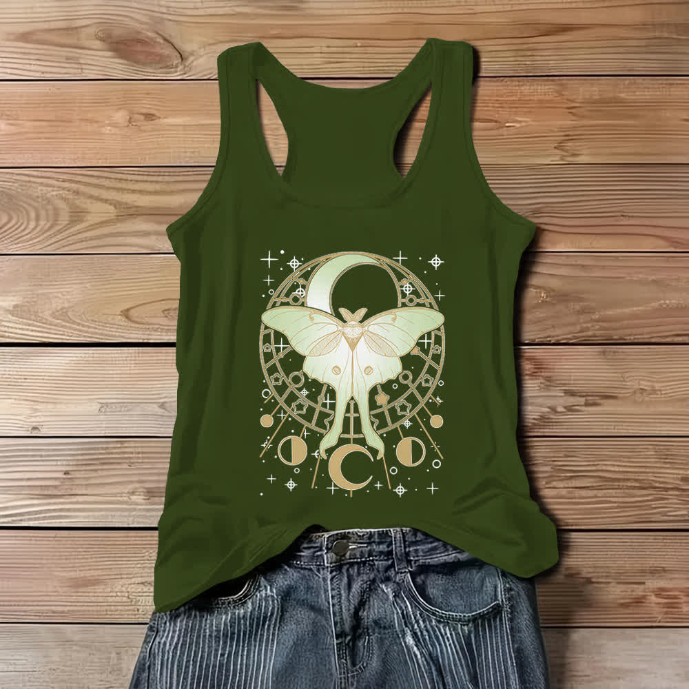 Canotta Olivenorma Boho Celestial Moon Phase Luna Moth - Verde - 3XL - image 9