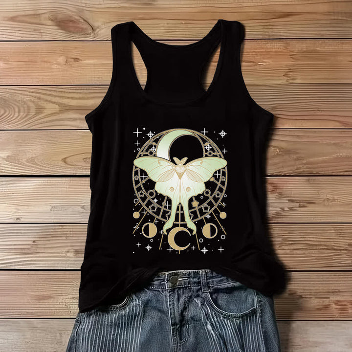 Canotta Olivenorma Boho Celestial Moon Phase Luna Moth - Nero - 3XL - image 2