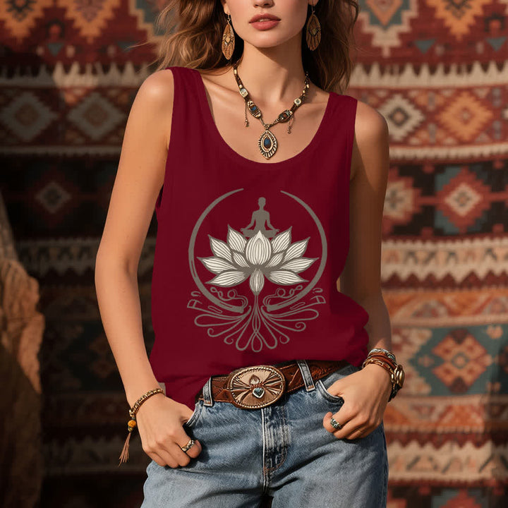 Olivenorma Crew Neck Canotta per Meditazione Lotus - image 8
