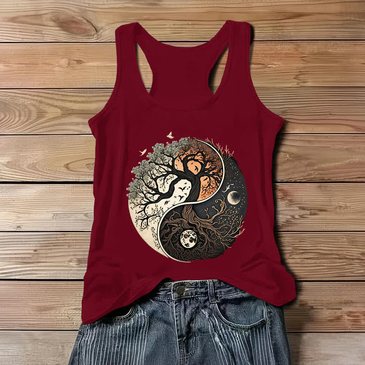 Canotta senza maniche con stampa albero Yin Yang Olivenorma - Rosso - 3XL - image 6