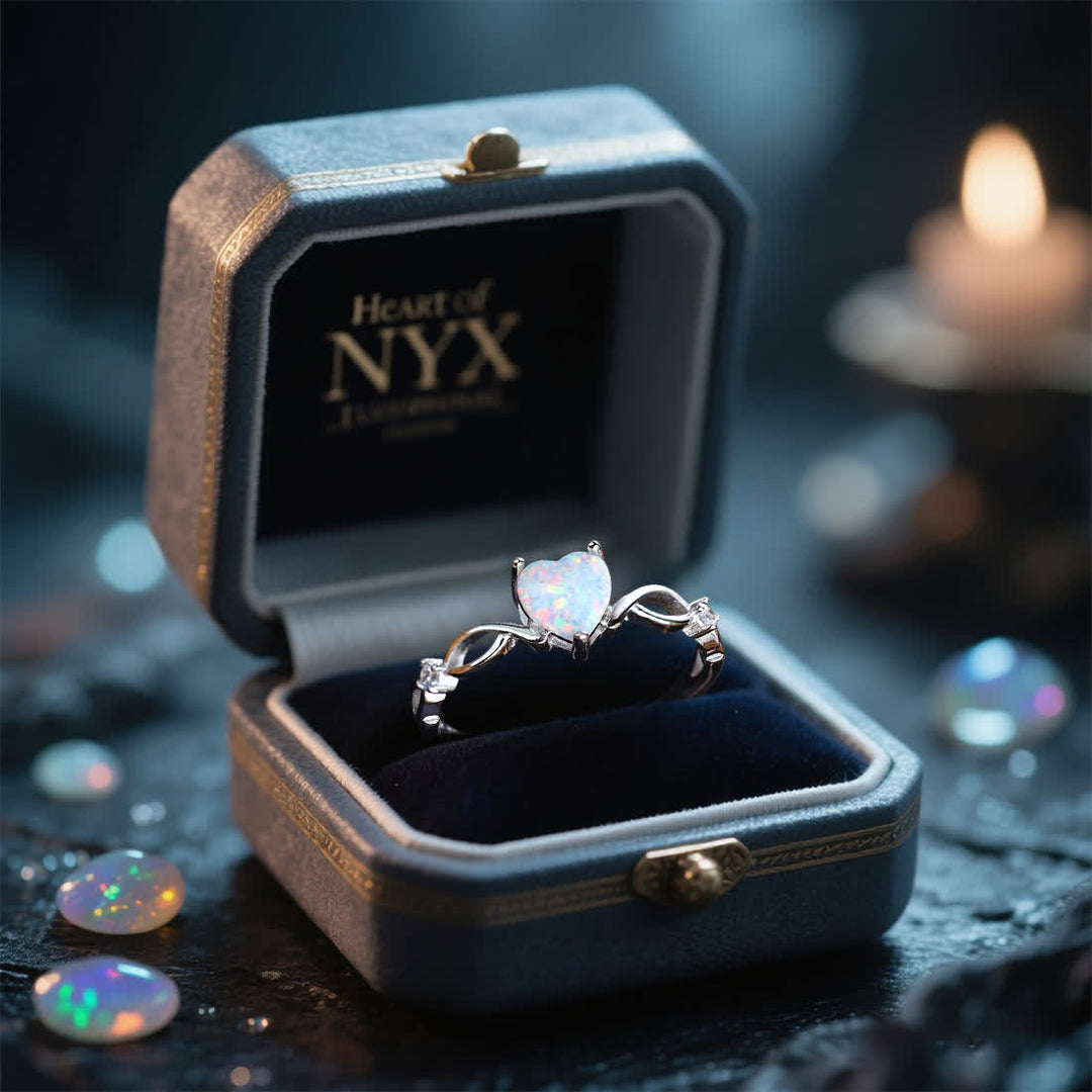 Olivenorma Cuore di Nyx - Anello con corona di opale eterno - image 4