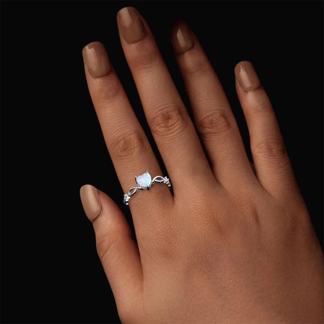 Olivenorma Cuore di Nyx - Anello con corona di opale eterno - image 2