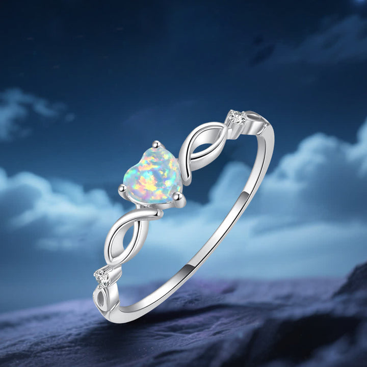 Olivenorma Cuore di Nyx - Anello con corona di opale eterno - image 7