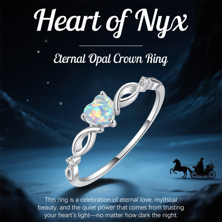 Olivenorma Cuore di Nyx - Anello con corona di opale eterno - image 6