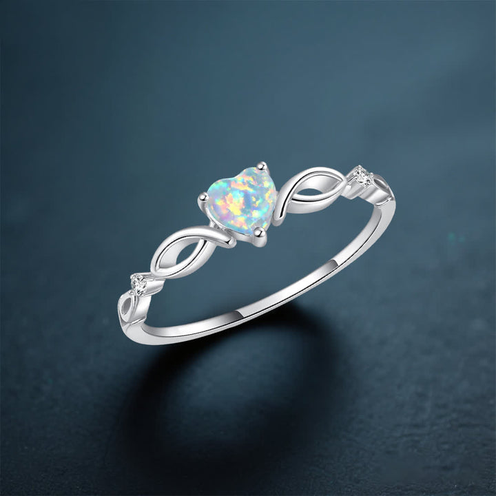 Olivenorma Cuore di Nyx - Anello con corona di opale eterno - image 5