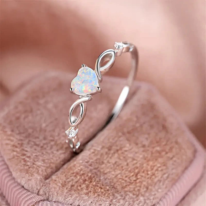 Olivenorma Cuore di Nyx - Anello con corona di opale eterno - image 8