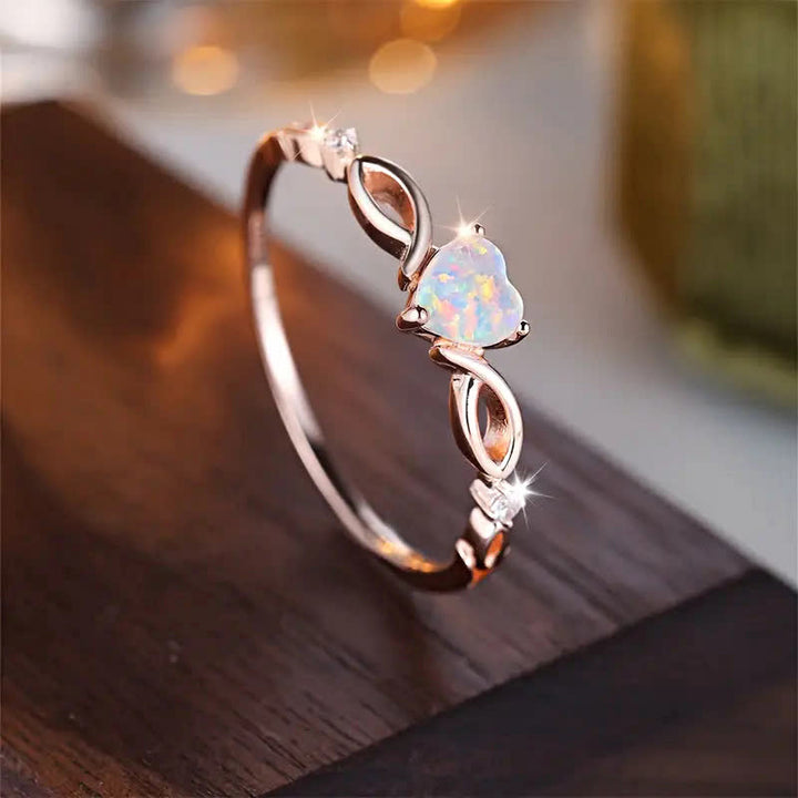 Olivenorma Cuore di Nyx - Anello con corona di opale eterno - image 11