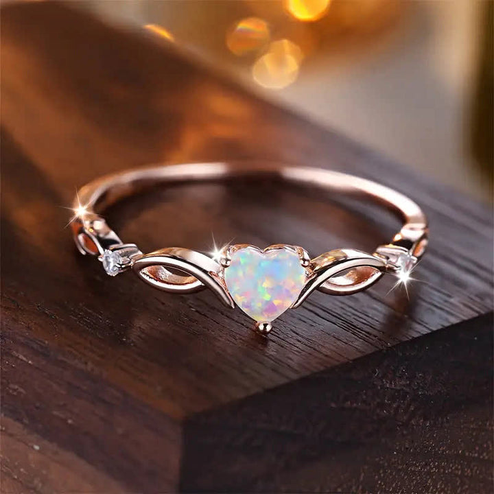 Olivenorma Cuore di Nyx - Anello con corona di opale eterno - image 10