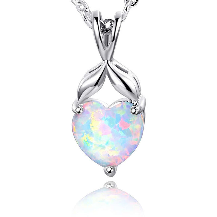 Olivenorma Cuore di Nyx - Anello con corona di opale eterno - Collana - 45+5 cm - image 12
