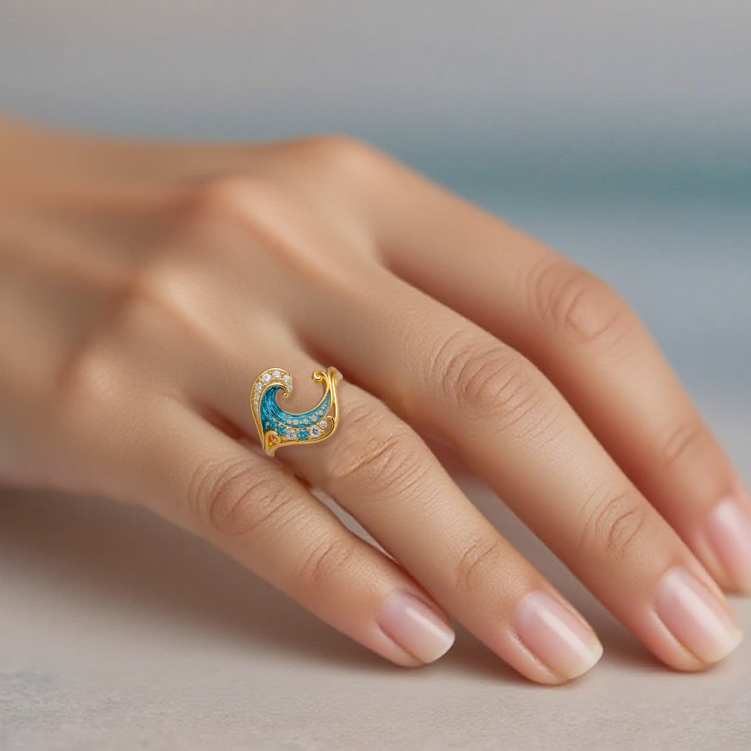 Olivenorma Elysian Tides – The Ocean Secret Wave Orecchini Collana Anello - image 5