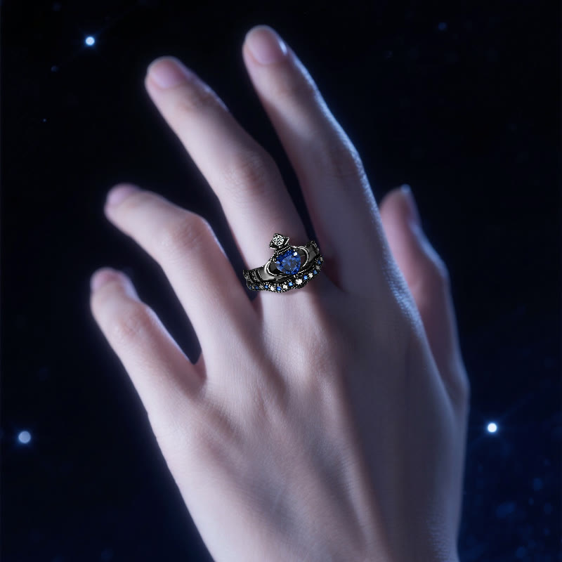 Anello d'amore con zaffiro e cuore di Plutone Olivenorma - image 2