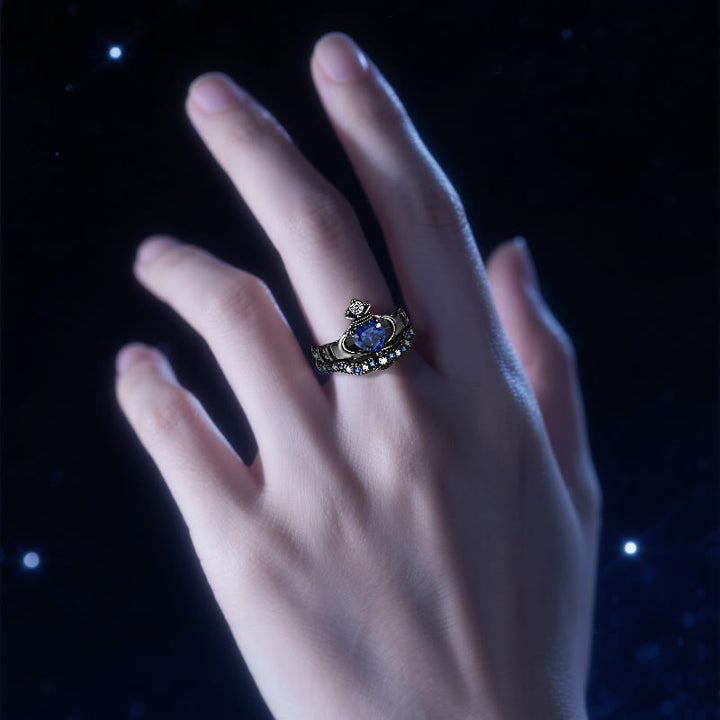 Anello d'amore con zaffiro e cuore di Plutone Olivenorma - image 2