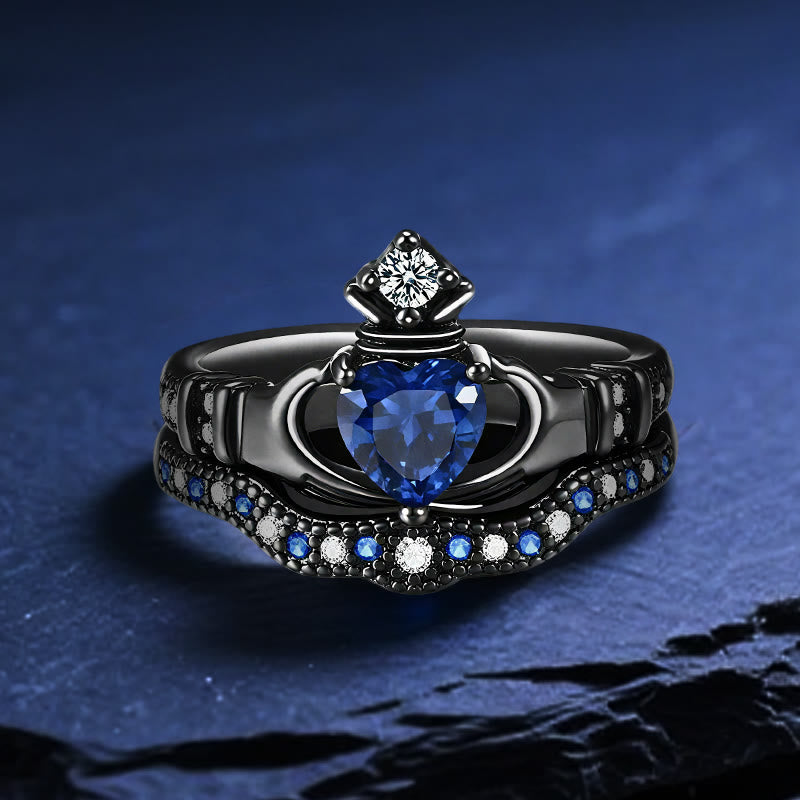 Anello d'amore con zaffiro e cuore di Plutone Olivenorma - Stati Uniti 11 - image 1