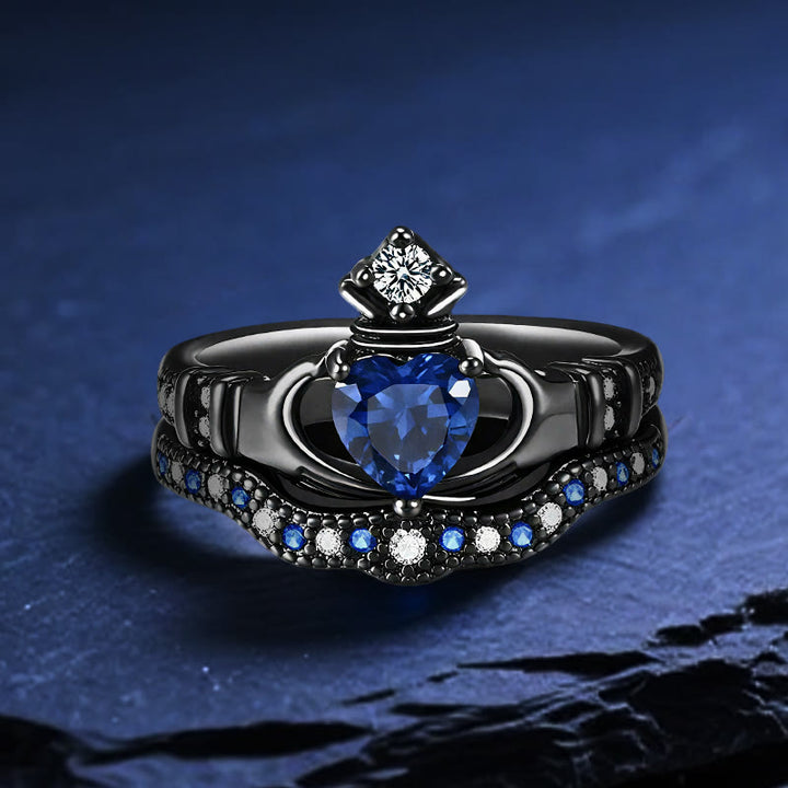 Anello d'amore con zaffiro e cuore di Plutone Olivenorma - Stati Uniti 11 - image 1