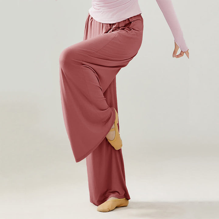 Olivenorma Modal Comodi Pantaloni Dritti per Yoga e Danza - Rosa rossa - 2XL - image 15