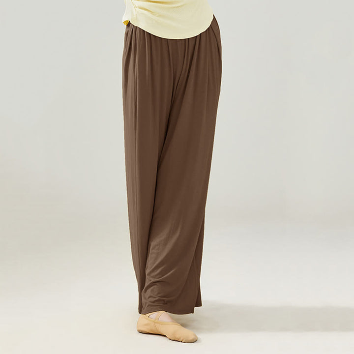 Olivenorma Modal Comodi Pantaloni Dritti per Yoga e Danza - Marrone - 2XL - image 23