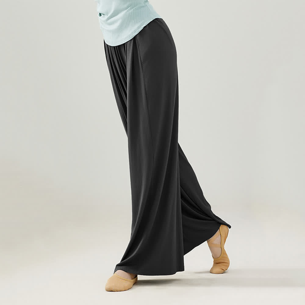 Olivenorma Modal Comodi Pantaloni Dritti per Yoga e Danza - Nero - 2XL - image 22