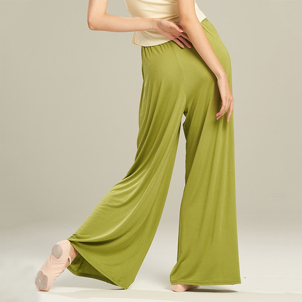 Olivenorma Modal Comodi Pantaloni Dritti per Yoga e Danza - Avocado verde - 2XL - image 1