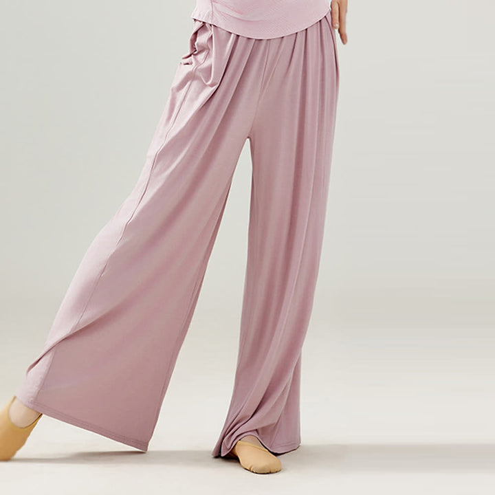 Olivenorma Modal Comodi Pantaloni Dritti per Yoga e Danza - Loto rosa - 2XL - image 8