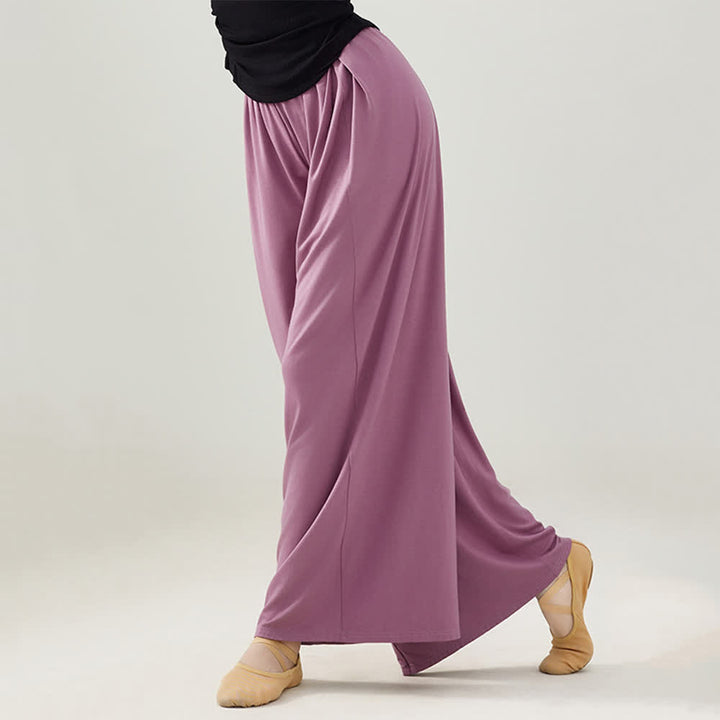 Olivenorma Modal Comodi Pantaloni Dritti per Yoga e Danza - Viola scuro - 2XL - image 15