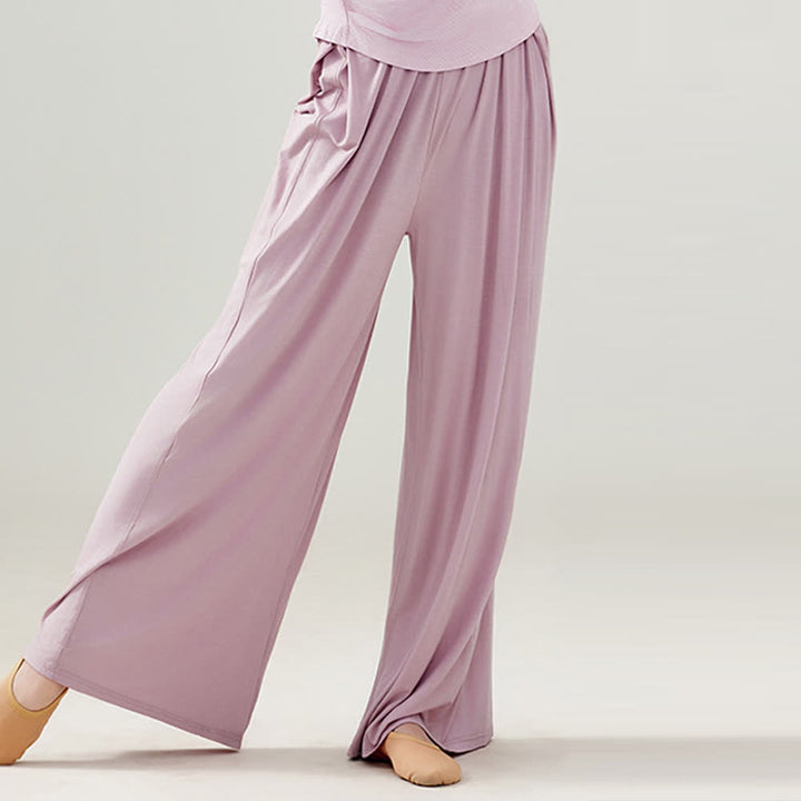 Olivenorma Modal Comodi Pantaloni Dritti per Yoga e Danza - Viola chiaro - 2XL - image 17