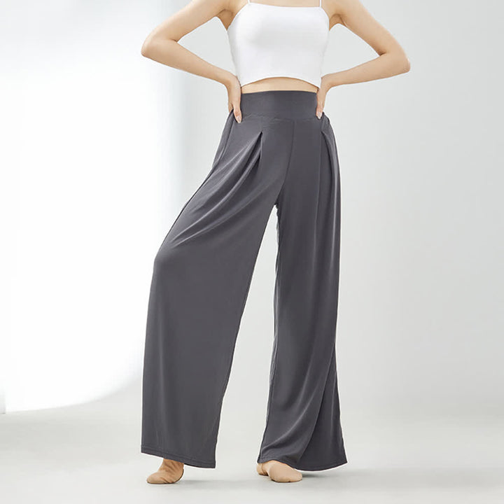 Pantaloni a gamba larga per yoga e danza Olivenorma in rayon e cuprammonio - image 4