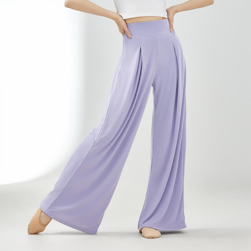 Pantaloni a gamba larga per yoga e danza Olivenorma in rayon e cuprammonio - Viola - XL - image 9