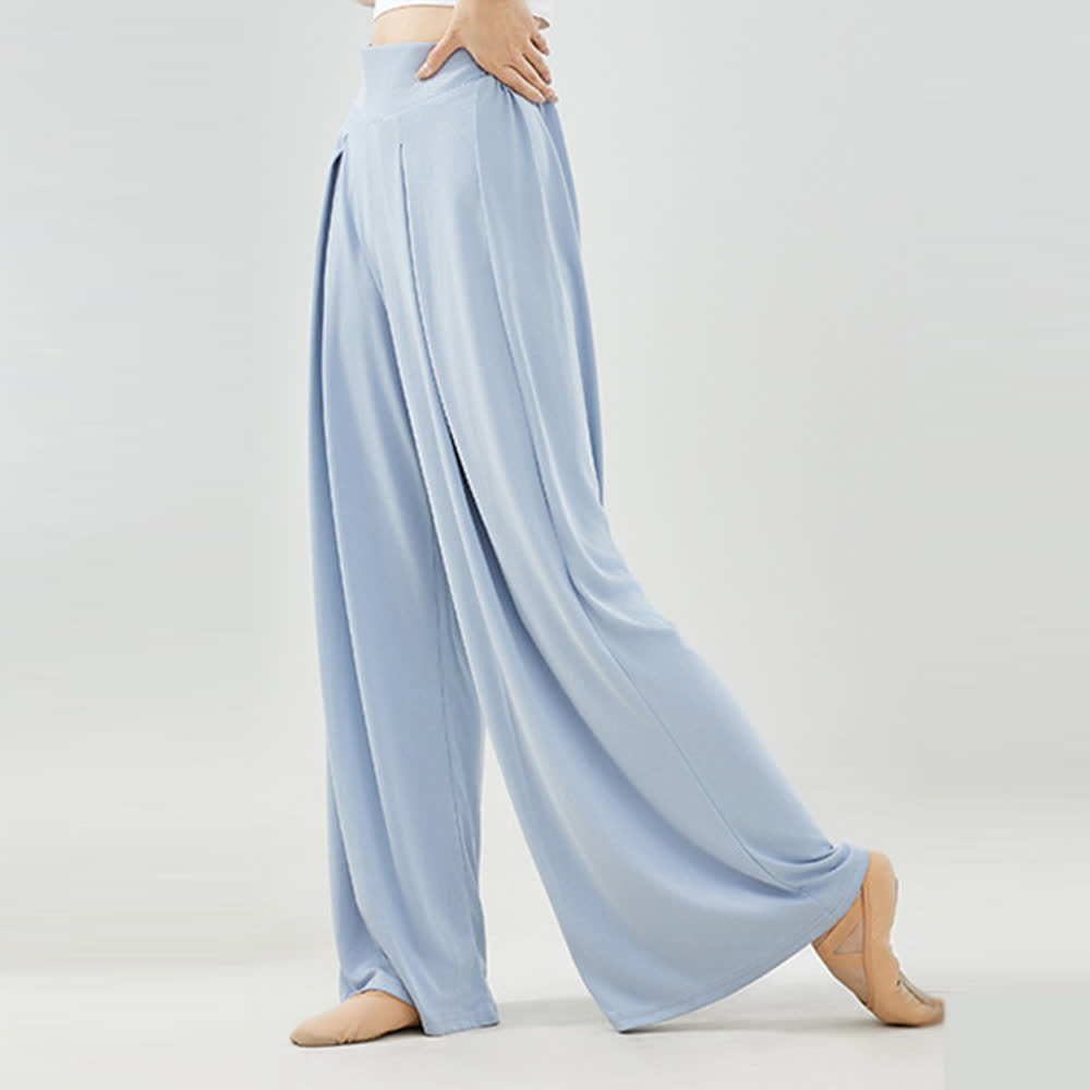 Pantaloni a gamba larga per yoga e danza Olivenorma in rayon e cuprammonio - image 6