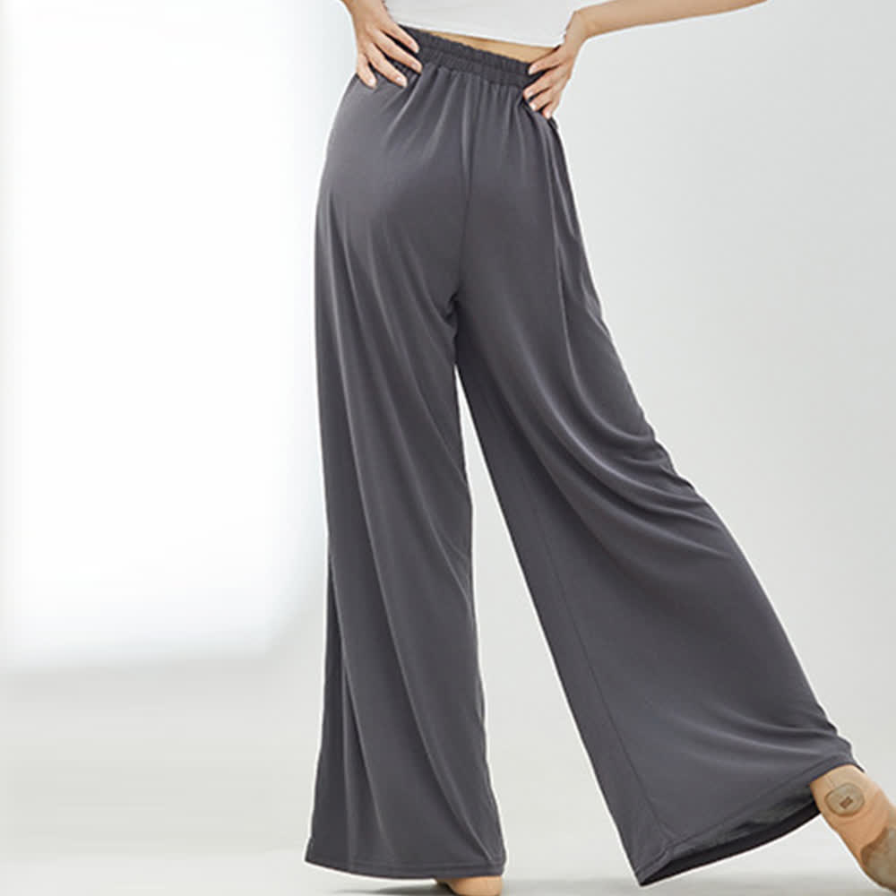 Pantaloni a gamba larga per yoga e danza Olivenorma in rayon e cuprammonio - image 4