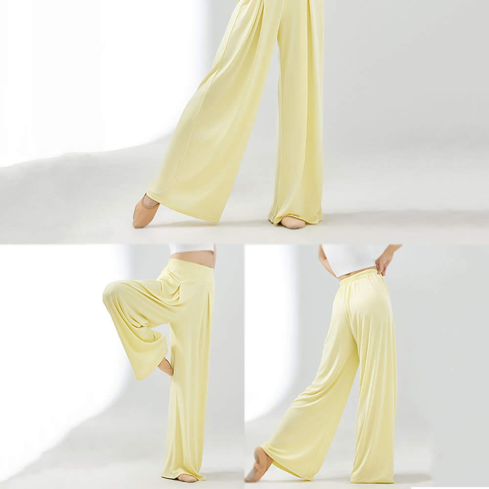Pantaloni a gamba larga per yoga e danza Olivenorma in rayon e cuprammonio - image 1