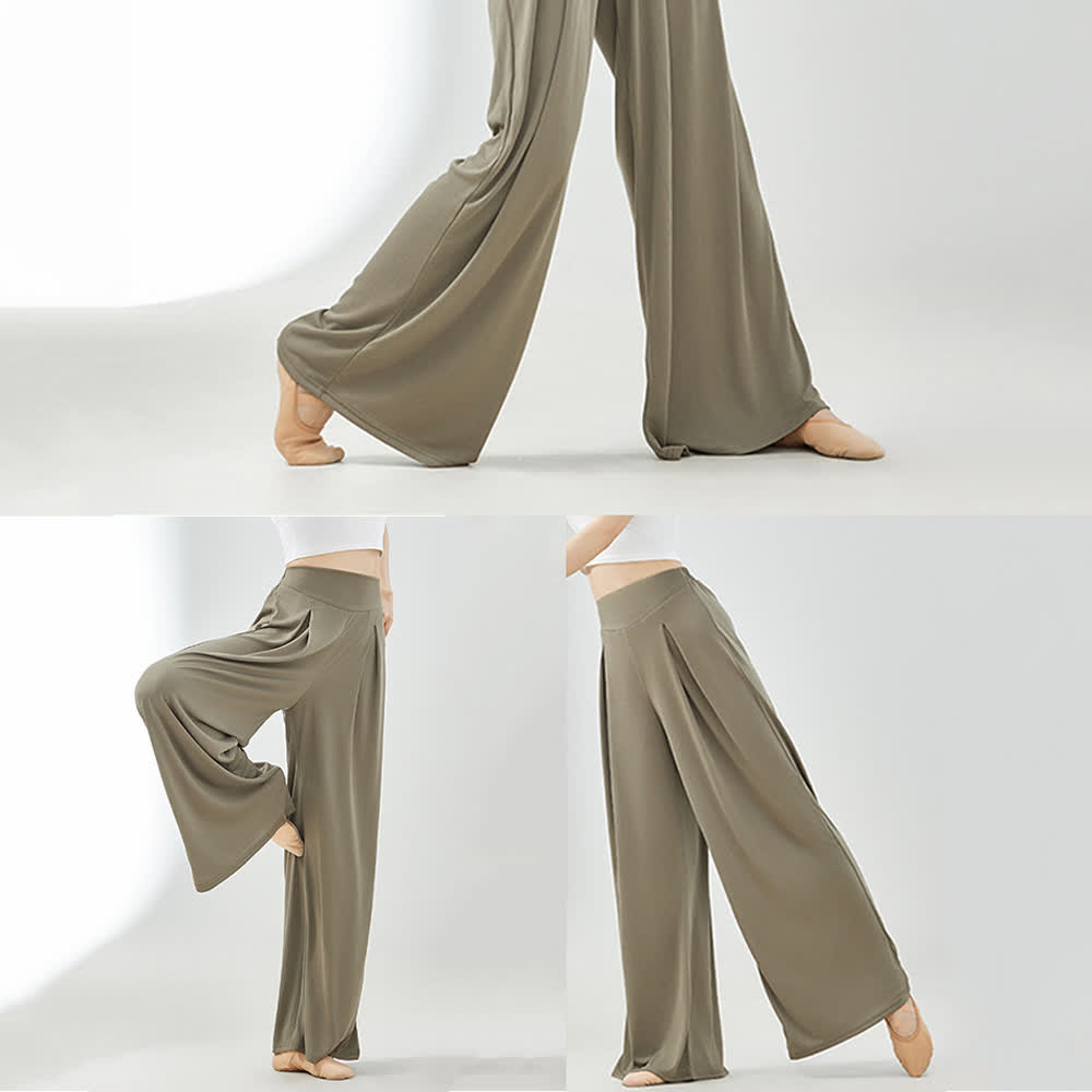 Pantaloni a gamba larga per yoga e danza Olivenorma in rayon e cuprammonio - image 12