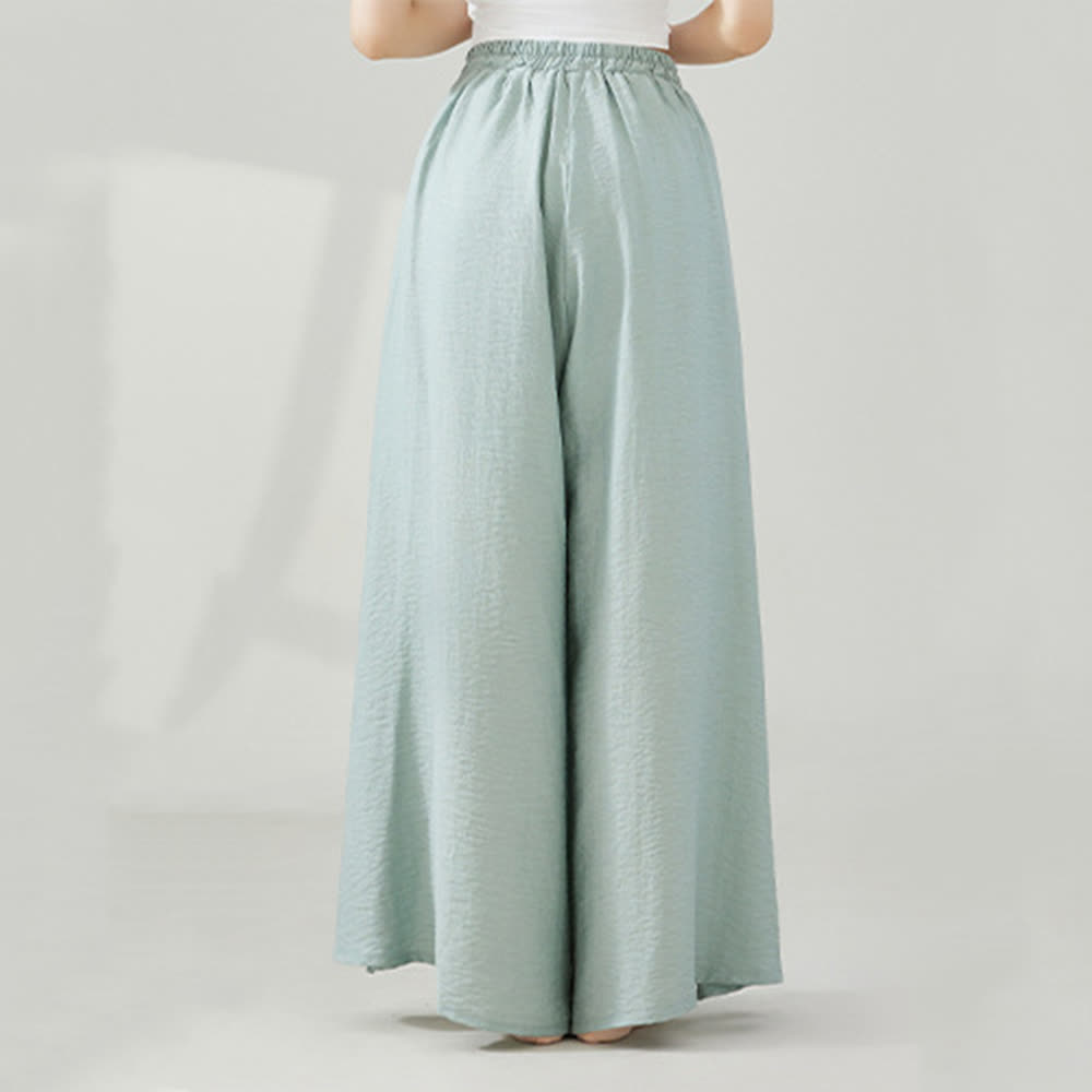 Pantaloni svasati a gamba larga in viscosa drappeggiata Olivenorma Yoga - image 11