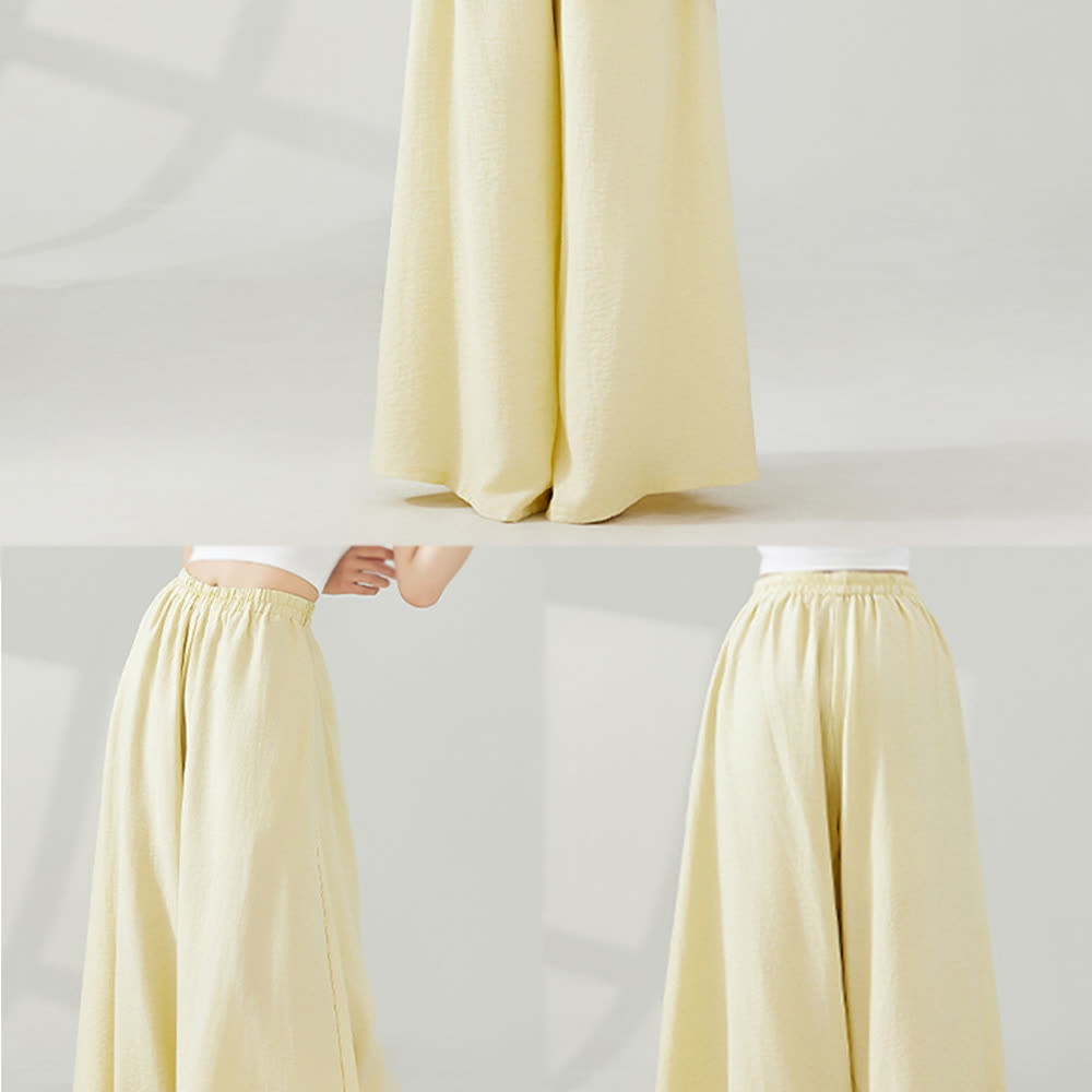 Pantaloni svasati a gamba larga in viscosa drappeggiata Olivenorma Yoga - image 8