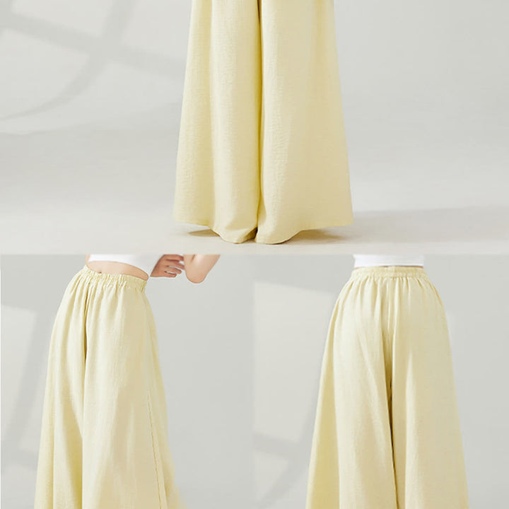 Pantaloni svasati a gamba larga in viscosa drappeggiata Olivenorma Yoga - image 9