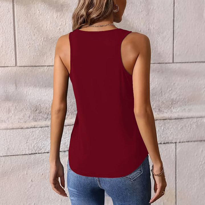 Olivenorma Maglietta estiva casual da donna, girocollo, canotta senza maniche - image 3