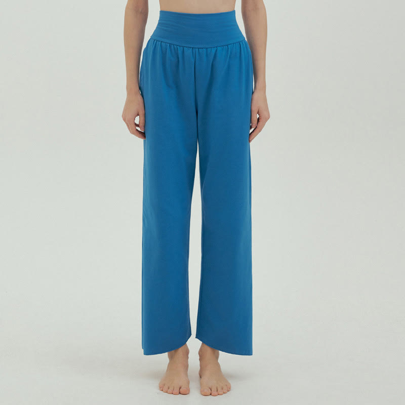 Olivenormafor Pantaloni della tuta larghi a vita alta e gamba larga - Blu - L - image 25
