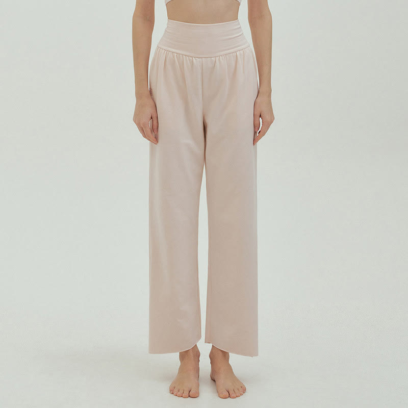 Olivenormafor Pantaloni della tuta larghi a vita alta e gamba larga - FlorealeBianco - L - image 29
