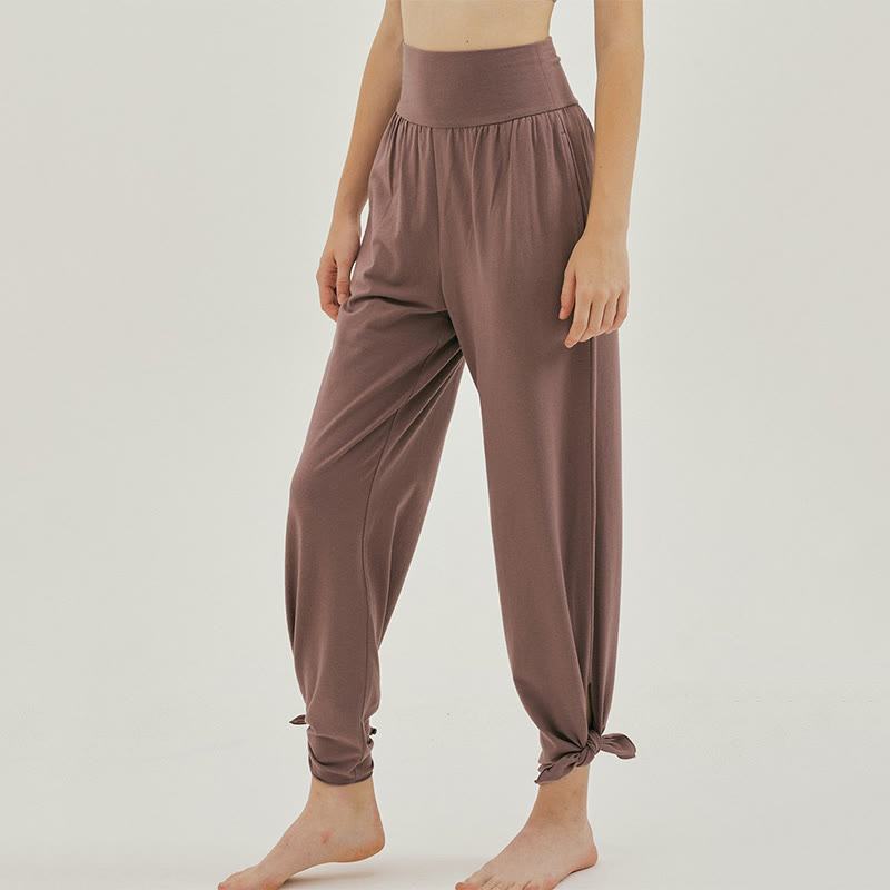 Olivenormafor Pantaloni della tuta larghi a vita alta e gamba larga - Viola - L - image 0