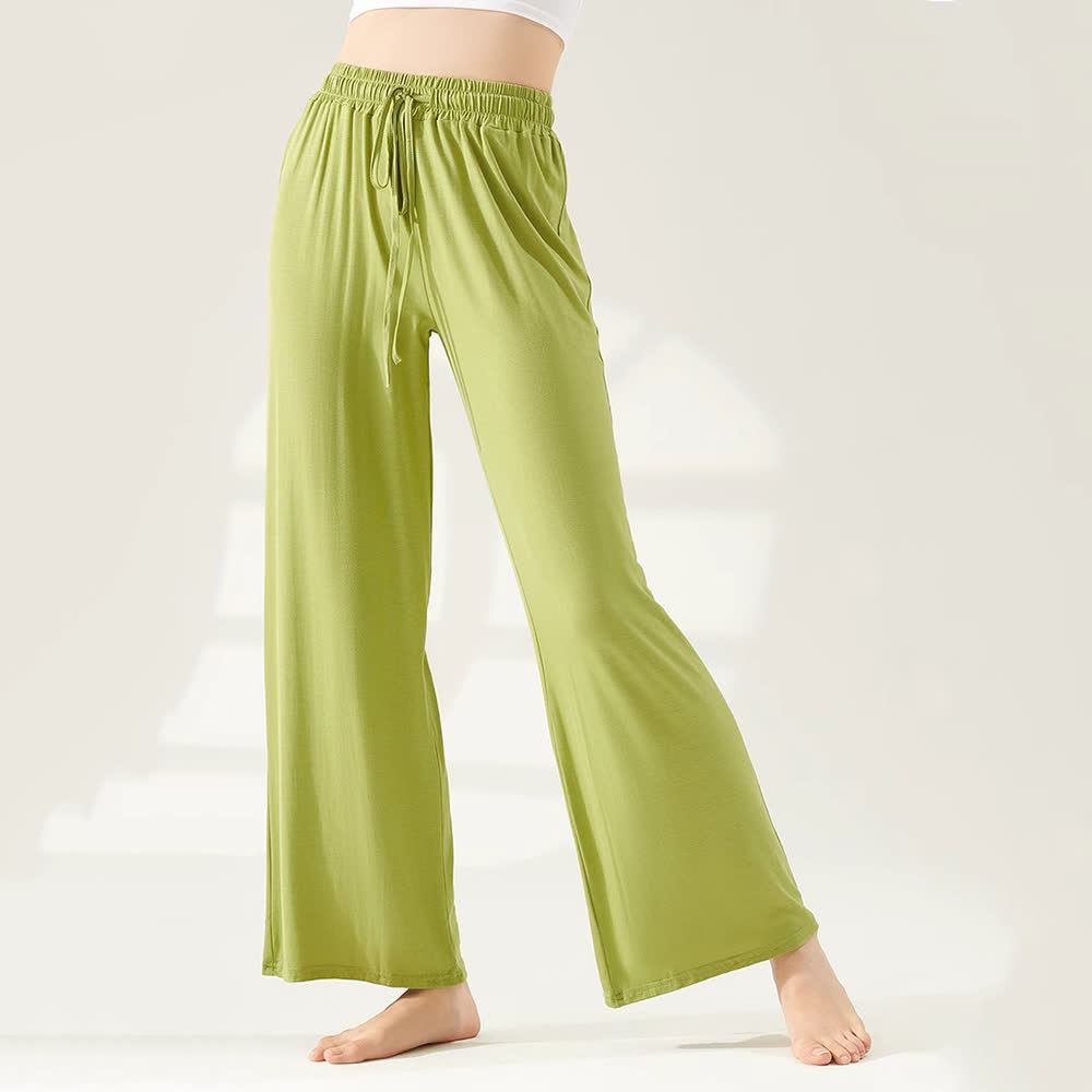 Pantaloni da yoga a gamba larga e dritta in modal Olivenorma - Verde - XL - image 11