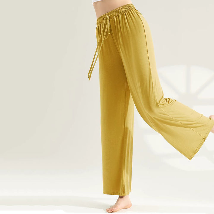 Pantaloni da yoga a gamba larga e dritta in modal Olivenorma - Giallo - XL - image 14
