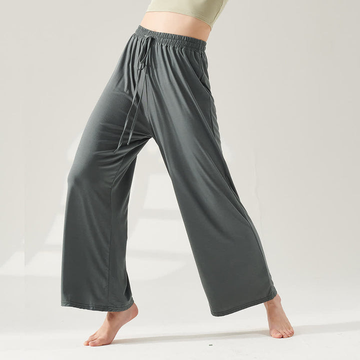 Pantaloni da yoga a gamba larga e dritta in modal Olivenorma - image 12