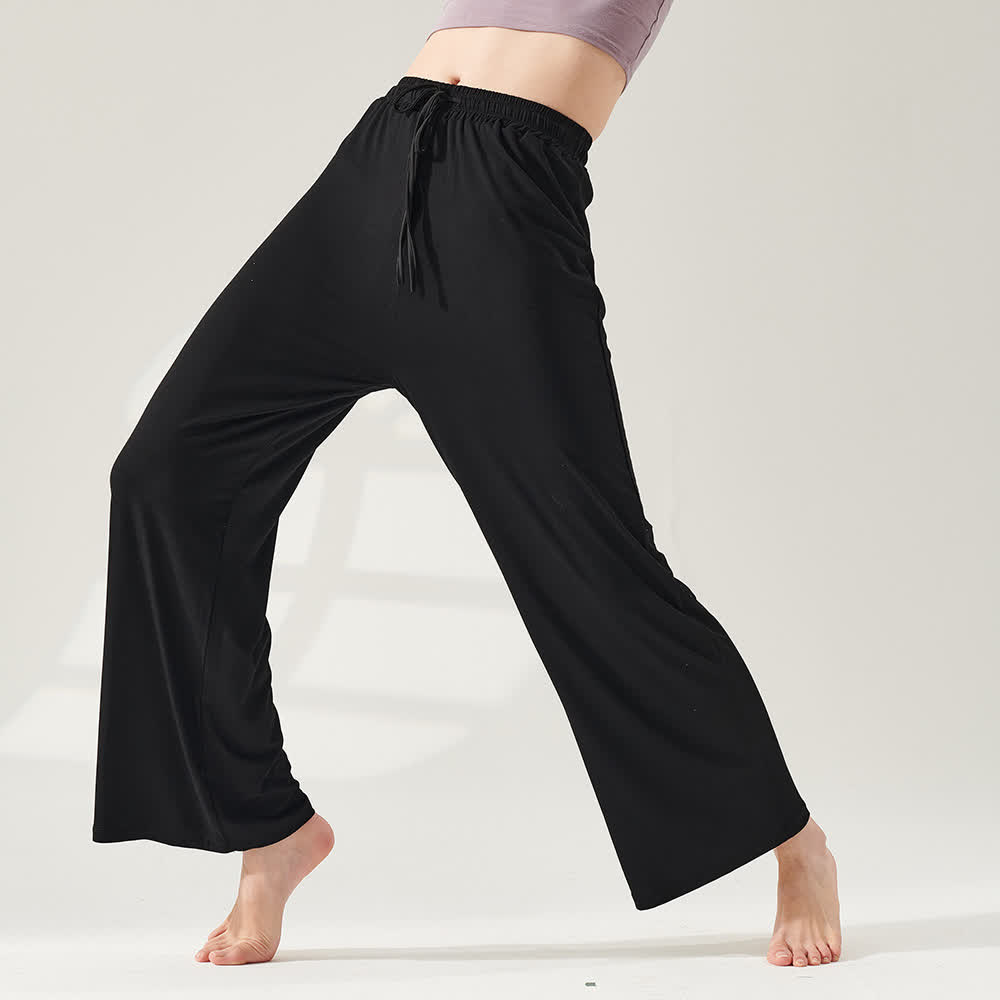 Pantaloni da yoga a gamba larga e dritta in modal Olivenorma - image 1