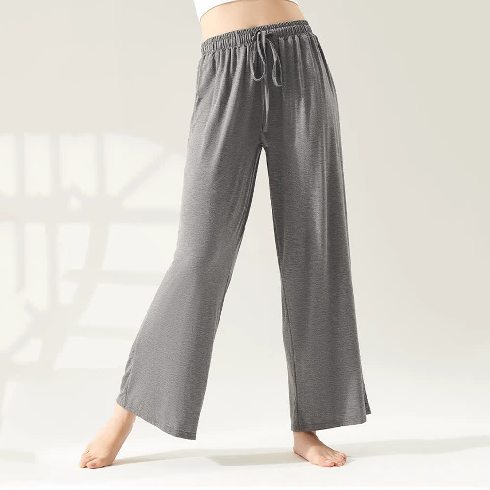 Pantaloni da yoga a gamba larga e dritta in modal Olivenorma - Grigio - XL - image 2