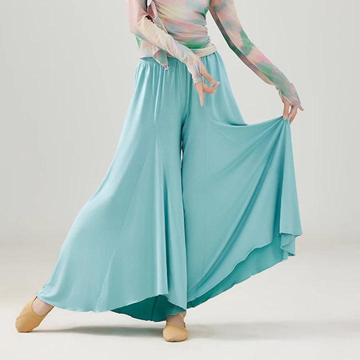 Pantaloni da yoga larghi e fluenti con volant in modal Olivenorma - Lago Blu - XL - image 4