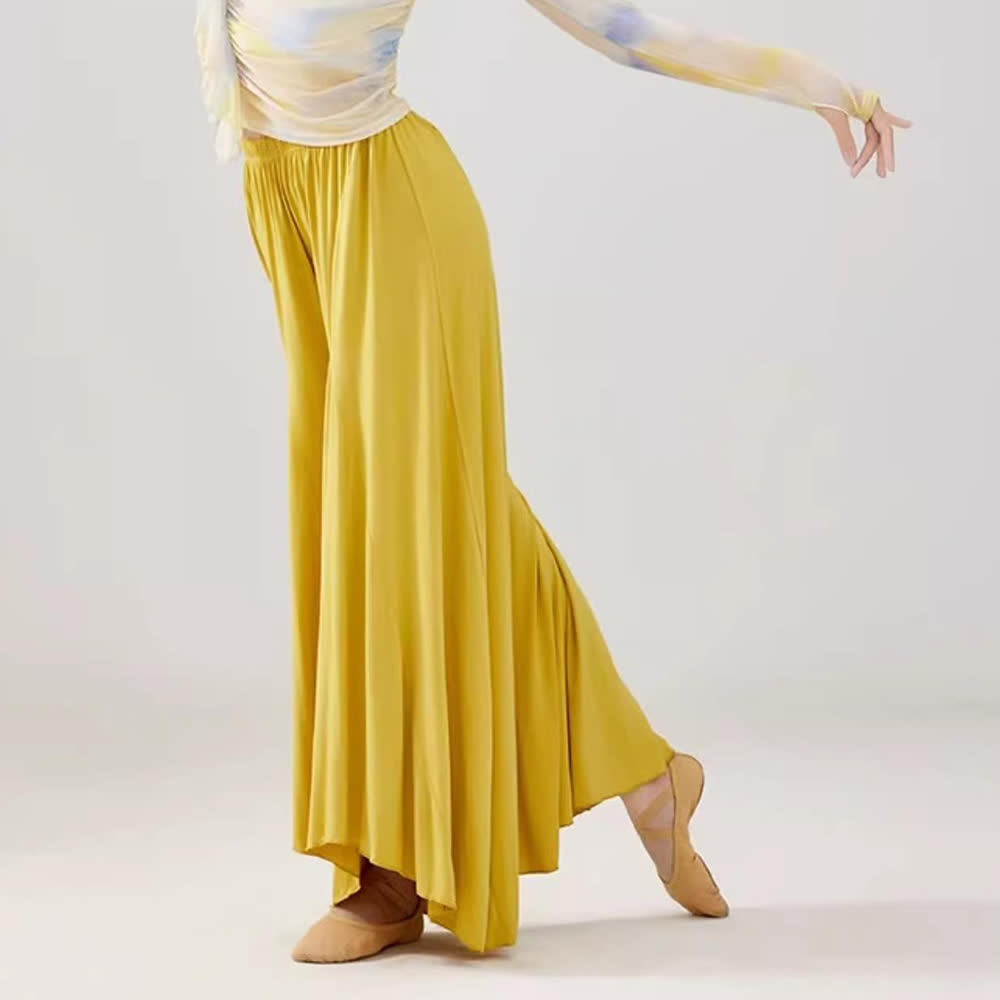 Pantaloni da yoga larghi e fluenti con volant in modal Olivenorma - image 2