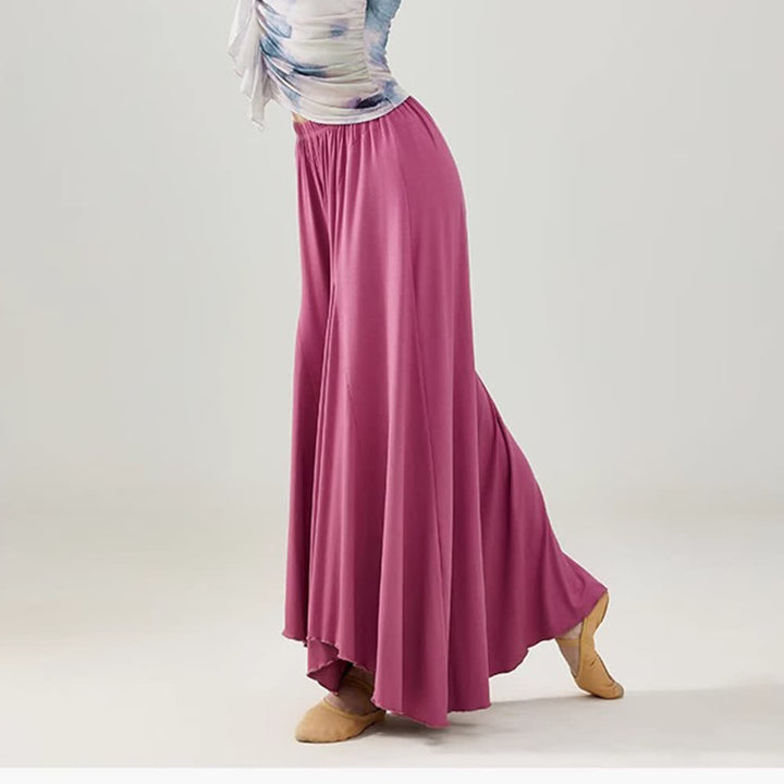 Pantaloni da yoga larghi e fluenti con volant in modal Olivenorma - Viola-Rosa - XL - image 6