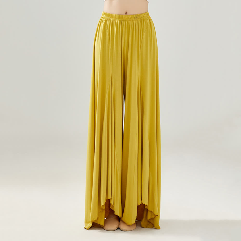 Pantaloni da yoga larghi e fluenti con volant in modal Olivenorma - image 4