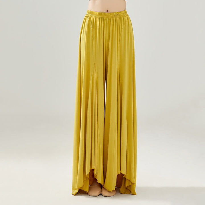 Pantaloni da yoga larghi e fluenti con volant in modal Olivenorma - image 4