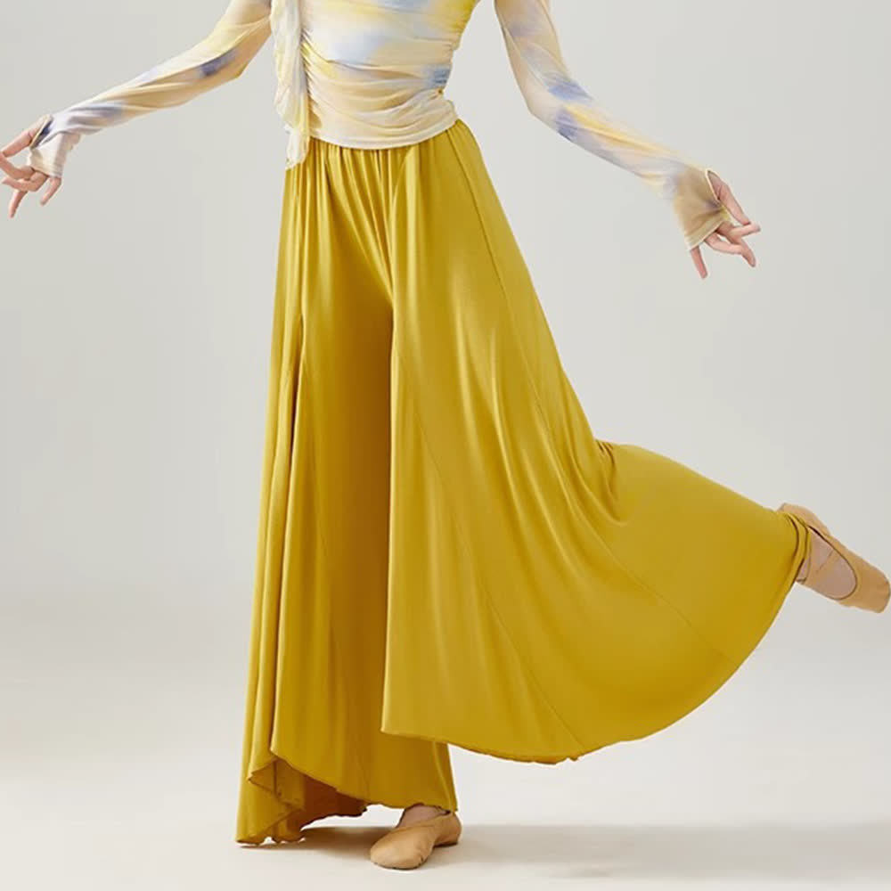 Pantaloni da yoga larghi e fluenti con volant in modal Olivenorma - image 1