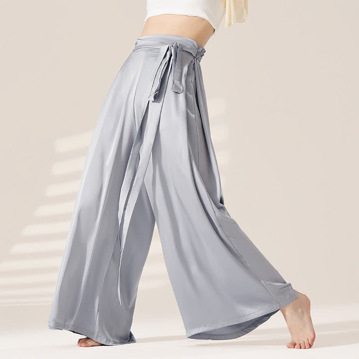 Olivenorma Pantaloni da yoga larghi e morbidi in poliestere con fasciatura - Grigio-blu - XL - image 8